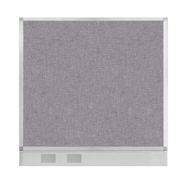 Hush Panel Configurable Cubicle Partition 4' x 4' Cloud Gray Fabric w/ Cable Channel